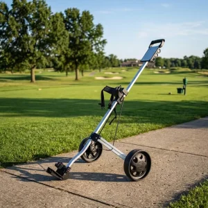Portable 2-Wheel Golf Trolley Foldable Push/Pull Durable Frame Lightweight Design 2.5kg Golf Trolley