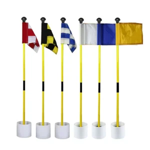 Portable Backyard Practice Golf Hole Cup and Flag Stick of Fiberglass Golf Putting Green Flagstick Golf Hole Cup Set Outdoor