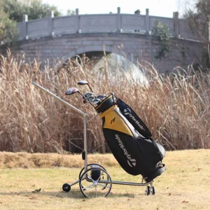 Portable Electric Stainless Steel Golf Bag Trolley Intelligent Automatic Following Folding Feature Three Wheels Factory Direct