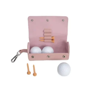Portable Flip top Golf Ball Storage Bag with Button Closure Tee Holder and Belt for Cross Border Golf Practice