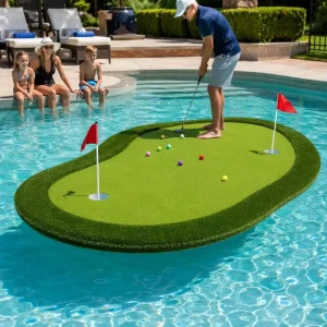 Portable Floating Golf Putting Green Pool Golf Game Set Artificial Grass Water Golf Practice Training Aid OEM
