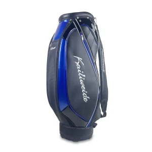 Portable Foldable Golf Stand Bag with Wheels, Waterproof PU, Zipper Closure, Checked Luggage