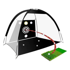 Portable Foldable Green Golf Training Aids Practice Net Steel Artificial Grass Putting Mat Swing Trainer