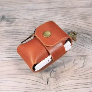 Portable Golf Ball Accessories Case Golf Ball Holder Bag Leather Golf Pouch with Keychain