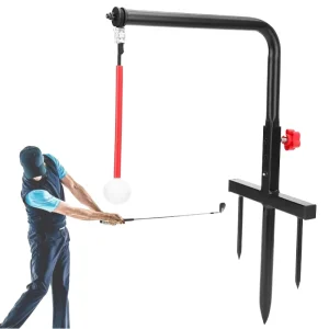 Portable Golf Equipment Iron Stand Practice Aid with Ball for Golf Swing Training