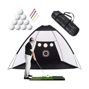 Portable Golf Hitting Net Outdoor Golf Practice Net Indoor Golf Swing Training Aids Driving Hit Cage Net