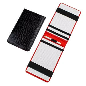 Portable Golf Performance Scorecard Holder with Leather Cover and Pencil