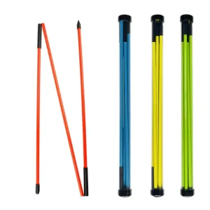 Portable Golf Practice Stick Golf Swing Trainer Golf Course Training Accessory Tri Fold Golf Aligment Stick for Indoor Outdoor