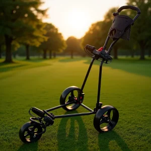 Portable Golf Push Cart 3 Wheel Folding Golf Trolleys Adjustable Handle