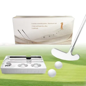 Portable Golf Putter Set Double Sided Aluminum Alloy Shaft Golf Putter Ball Set Right Handed and Left Handed Three Section Club