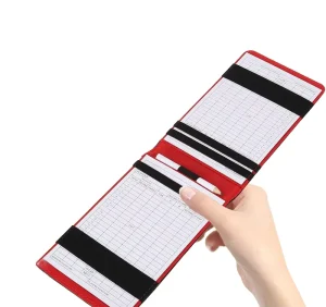 Portable Golf Scorecard Holder and Yardage Book Cover Premium PU Leather Golf Score Book