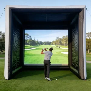Portable Golf Simulator Enclosure Custom Inflatable Golf Simulator Tent Indoor for Instruction Training