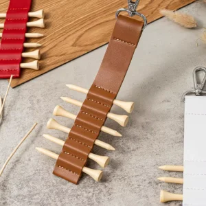 Portable Golf Tee Storage Holder PU Leather Golf Tee Carrier Bag Outdoor Golf Accessories Wooden Tees Carry Pouch