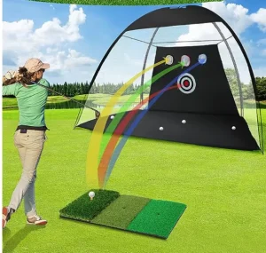 Portable Golf Training Aids Indoor Outdoor Backyard Hitting Nets with Target for Chipping Swing Practice