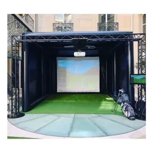 Portable Indoor Outdoor Customized Inflatable Golf Tent Inflatable Golf Simulator Enclosure Hitting Bay with Screen