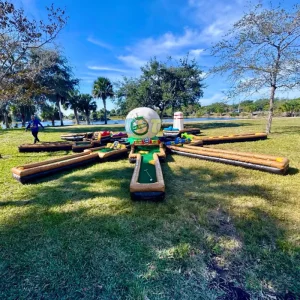 Portable Inflatable Golf Field Round 3 6 9 Holes Inflatable Mini Golf Crazy Putt Golf Course Sport Games with Air Blower