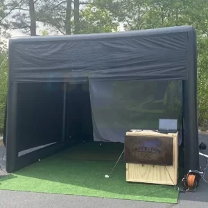 Portable Inflatable Golf Simulator Enclosure Tent with Movie Screen for Outdoor Training