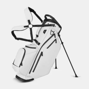 Portable Lightweight Fabric Golf Stand Bag with 14 Dividers Insulated Cooler Compartment Magnetic Closure White