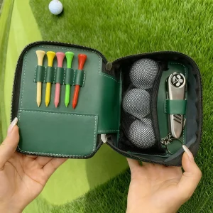 Portable Lightweight Waterproof Foldable Golf Gift Set Pu Leather Golf Ball Carry Case