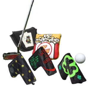 Portable Luxury Golf Head Cover Putter Headcover PU Leather Material Putter Cover Golf Headcover