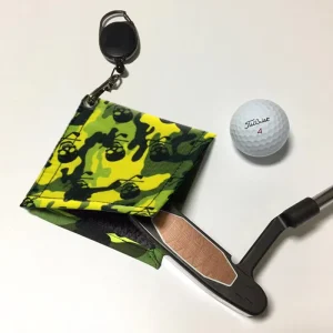 Portable Mini Double-Sided Golf Ball Cleaning Towel With Carabiner Hook for Golf Club