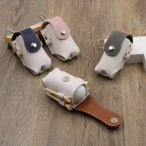 Portable PU Leather Golf Ball Storage Bag Holder Golfer Mini Waist Pouch Outdoor Golf Pouch Sports Accessories