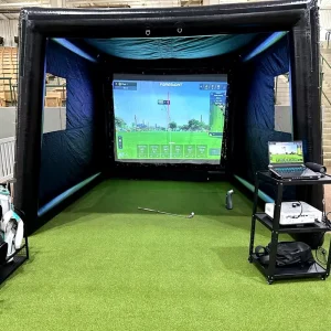 Portable PVC Golf Practice Tent Inflatable Simulator Enclosure with Blower Screen Projector