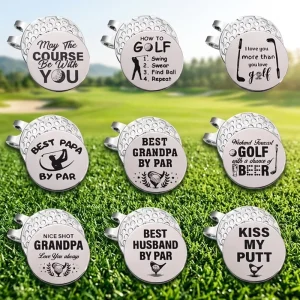 Portable Pocket Friendly Rust Proof Golf Ball Marker With UV Printed Full Color Logo With Magnet Hat Clip Cap Accessory Bulk