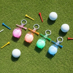 Portable Simple Golf Ball Holder Keychain Single Golf Ball Storage Belt Clip Carry Bag Transparent Protective Golf Ball Holder
