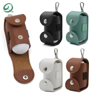 Portable Small Leather Golf Ball Case Golf Ball Bag With Tees Holder Accessories Golf Ball Tee Pouch for Outdoor Sports