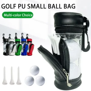 Portable Small PU Golf Tools Bag Outdoor Golf Accessory Belt Bag for Men Women Convenient Pocket Holder Case for Golf Storage