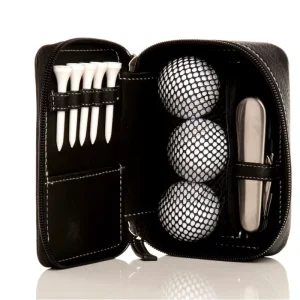 Portable Waterproof PU Zipper Golf Gift Set Accessories Tee Bag Small Golf Ball Carry Case