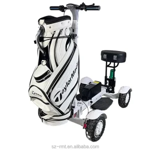 Power Mobility 4 Wheel Electric Golf Cart Scooter Foldable Lightweight Aluminium Fat Tire 2400W Motor 30 40km Range Li Ion