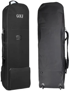 Practical Durable 600D Nylon Golf Club Bags Foldable Soft Travel Bag with Large Capacity Aviation Wheels