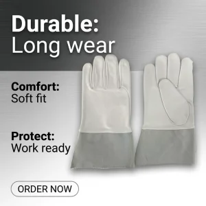 Precision Welding Expert Use Soft Comfortable Ergonomic Goatskin Anti Electric Spark Smooth Texture Customizable Gloves