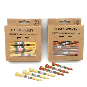 Premium 70 83 mm Custom Stripes Hard Wood Bamboo Golf Tee