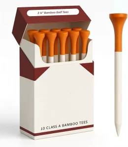 Premium Bamboo Wood Golf Tees 20 Count 83mm Eco friendly Custom Packaging with Custom Logo Graphic Design Gift for Golfers