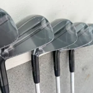 Premium Black Left Handed Golf Iron Set 4 9 PW with Steel Shaft and Rubber Grip