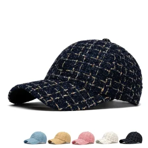 Premium British Tweed Check Baseball Cap Unisex Vintage Style Painter Hat Lightweight Casual Fashion Hat for All Season Wear
