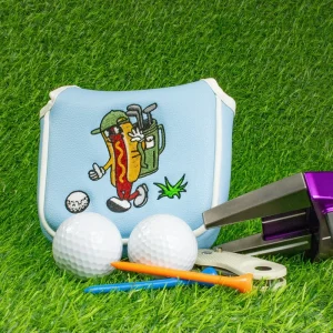 Premium Custom Factory Magnetic Close Leather Golf Mallet Putter Head Cover Stuffed Golf Head Cover