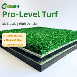 Premium GSM 3D Driving Range Practice Golf Hitting Mats 5FT X 5FT Green 38mm Thick 2 Year Warranty Indoor Outdoor Use