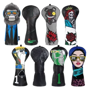 Premium Golf Accessories Gift New Design Plush PU Leather Driver Golf Headcover Portable