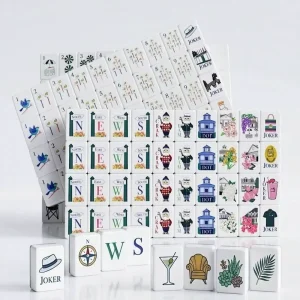 Premium Golf Master Mahjong Set American Mahjong Set Hand Polished Crystal Tiles Home Gift Mahjong Game