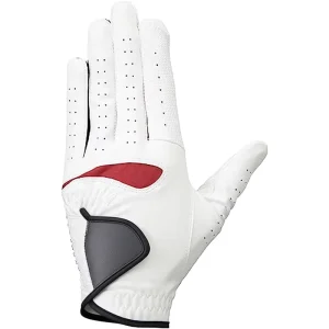 Premium High Quality Left Hand PU Lightweight Breathable Non Slip Full Finger Golf Gloves with Hook and Loop Closure White