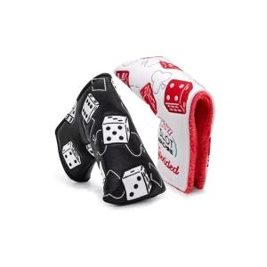 Premium Leather 777 Lucky Dice Embroidery Logo Golf Head Cover Magnetic Closure Blade Mallet Golf Putter Headcover