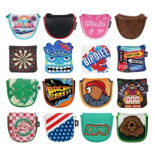 Premium PU DF3 Putter Cover Mallet Putter Cover Durable Golf Club Head Covers Custom Leather Golf Accessories