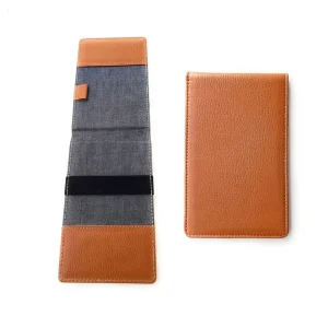 Premium PU Leather Waterproof Portable Golf Scorecard Holder with Yardage Book Cover