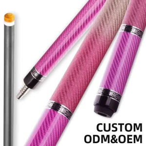 Premium Quality 1 2 pc Carbon Fiber Shaft Solid Maple or Half Maple Core Billiard Pool Cue 11.8 12.5mm Tip with Custom Services