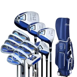 Premium Quality Right Handed Golf Clubs Set for Men Complete Beginner Waterproof Portable Bag Rubber Lightweight Boost Your