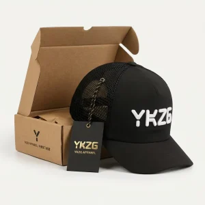 Premium Quality Trucker Hat With Box Hangtag White 3D Embroidery Mesh Back Structured Adjustable Dad Hat Sports Baseball Cap